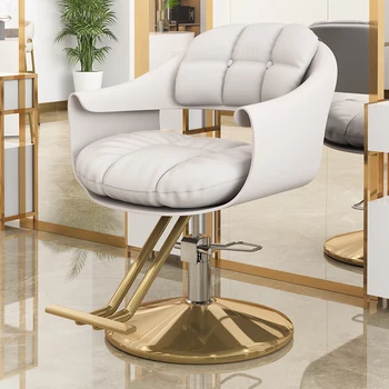 Парикмахерское Золотое парикмахерское кресло Роскошного дизайна, Вращающиеся Парикмахерские кресла Для мужчин, Портативная Мебель для салона Cadeira De Barbeiro
