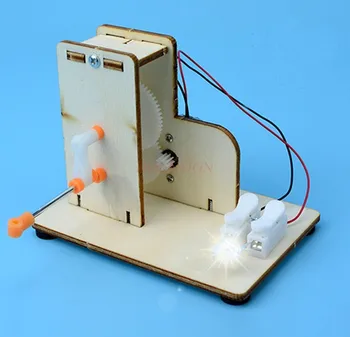 Технология деревянного генератора с ручным приводом, позволяющая ученикам начальной школы проводить увлекательные научные эксперименты, изобретения, детские занятия по физике.