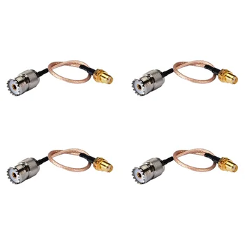 4X Адаптер ручного антенного кабеля для базовых и мобильных антенн СВЧ-диапазона - Разъемы SMA-розетки к гнездам СВЧ SO-239