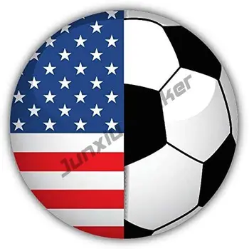 Креативные Футбольные наклейки USA FlagFootball Гибкая Виниловая Водонепроницаемая Наклейка на бампер автомобиля Клей Для украшения автомобиля