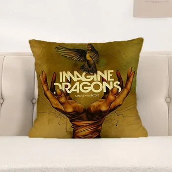 Двусторонняя печать Наволочка для дивана 40x40 Imagine Dragons Декоративные подушки Короткие Плюшевые наволочки для декора комнаты Подушки
