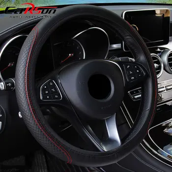 автомобильная Черная искусственная кожа Чехол на руль автомобиля для ремня безопасности Гоночный Peugeot 307 peugeot 206 308 207 406