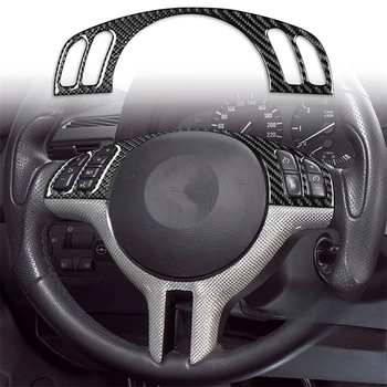 Для BMW X5 E53 2000 2001 2002 2003-2006 Наклейка из углеродного волокна, кнопки на рулевом колесе, отделка салона, автомобильные аксессуары