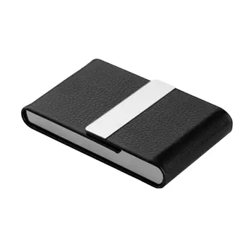 Черный портативный Высококлассный Ультратонкий Роскошный карман из искусственной кожи и нержавеющей стали с визитной карточкой и портсигаром