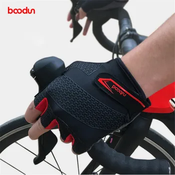 Велосипедные перчатки Boodun для спорта на открытом воздухе Дышащие велосипедные перчатки толщиной в половину короткого пальца из шелкона Унисекс для летней езды