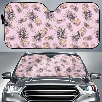 Розовый Винтажный Автомобильный Солнцезащитный козырек с рисунком Ананаса