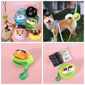 Плюшевый кошелек для собак на молнии Сумка для наушников мультяшная переносная сумка для собачьих какашек Кошелек в Корейском стиле для женщин