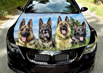 Семейство собак, украшение автомобиля, Наклейка с графикой, Виниловая пленка, Наклейка с рисунком обложки, Наклейка для упаковки, индивидуальный дизайн 