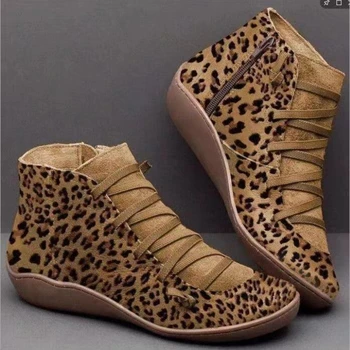 Женские зимние ботинки 2024 года; женские ботильоны из искусственной кожи; Короткие коричневые ботильоны Botas для женщин на шнуровке; Botas Mujer;