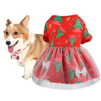 Рождественское Платье Для собак, Рождественские Наряды Для Собак, Веселое Рождественское Платье Для Собак Для Маленьких Собак, Тонкое Рождественское платье Для домашних животных