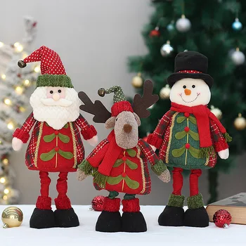 большая Рождественская кукла 60 см, выдвижная Кукла Санта Клаус, Снеговик, Лось, Рождественское украшение, подарок для детей, Рождественские украшения для дома