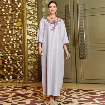 2023 Новое поступление, Шикарные Элегантные платья с вышивкой для женщин, Винтажное Цельнокроеное платье, одежда для выпускного вечера, мусульманская женская Абая