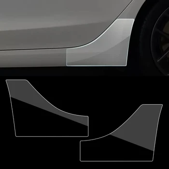 1 Пара защитных пленок на панели задней двери автомобиля от царапин Прозрачный TPU Подходит для Tesla Model 3