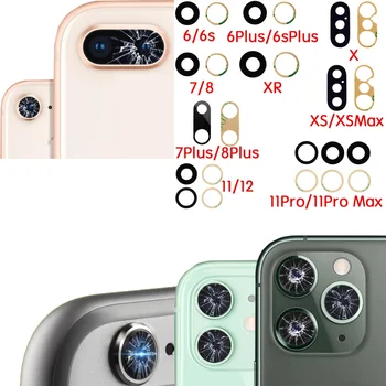 Защитное стекло камеры заднего вида с клеем для iPhone 7 7P 8 Plus X XR XS 11 12 13 Mini Pro Max Замена