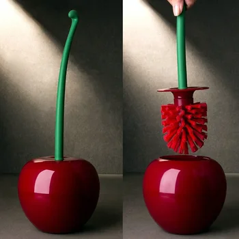 Креативный набор для чистки щеток для унитаза в форме вишни С длинной ручкой Пластиковые Аксессуары для ванной комнаты