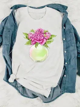 Футболка с коротким рукавом и принтом, графические футболки, футболка, прекрасный цветочный тренд 90-х, женская летняя весенняя одежда с принтом