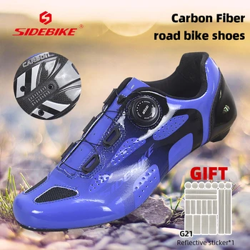 Мужская обувь для шоссейного велоспорта SIDEBIKE, самоблокирующиеся велосипедные кроссовки, карбоновая велосипедная обувь, дышащие повседневные кроссовки для спорта на открытом воздухе