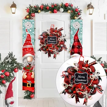 Рождественский венок, подвешенный на дверь, Рождественские украшения, подвешенный на дверь, 17,71 * 17,71 дюйма, Венок на день Святого Валентина для входной двери