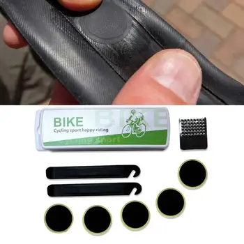 Бесклеевой комплект для ремонта велосипедных шин, набор инструментов для ремонта велосипедных шин, комплект для ремонта велосипедных шин с переносным ящиком для хранения для езды на велосипеде, мотоцикле