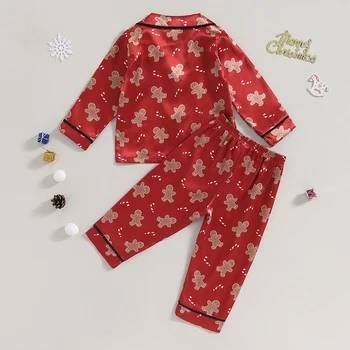Пижамный комплект для маленьких мальчиков и девочек Осенне-зимняя одежда в клетку, детская рубашка с длинными рукавами на пуговицах, пижама для брюк, пижамы