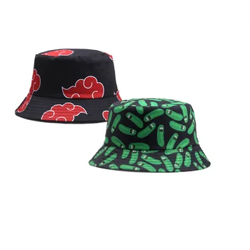 Шляпа рыбака с принтом облачного огурца из аниме, уличный тренд Ниндзя для взрослых, Двусторонняя кепка для бассейна, Летняя уличная шляпа-козырек