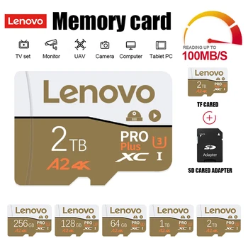 Карта памяти Lenovo 2 ТБ Class10 Micro TF SD Card U3 4K Flash Memory TF Card 1 ТБ 512 ГБ 256 ГБ 128 ГБ Высокоскоростная Карта памяти