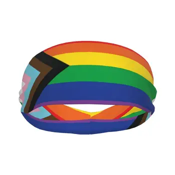 Спортивная повязка на голову Портативная повязка для волос Радужный флаг Гей Прайд Повязка для волос Велоспорт Бег Тренировка Спортивная повязка