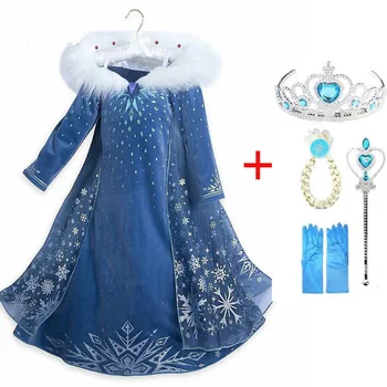 Костюм Эльзы для девочек, детская карнавальная одежда для косплея, платье принцессы Эльзы 4-10 лет, детский костюм на Пасху и Хэллоуин