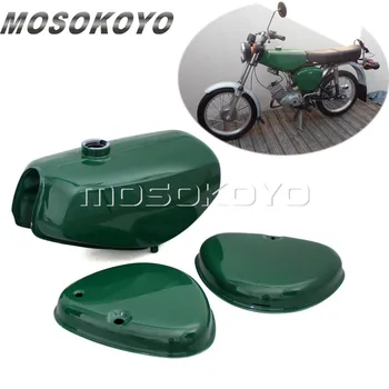 Мотоцикл Зеленый Оранжевый Масляный бак Газовый Топливный бак + 2 Боковые крышки для Simson S50 S51 S70