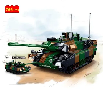 Военная серия Второй мировой войны Немецкие бронетанковые силы Leopard 2A5 основной боевой танк DIY модель Строительные блоки Кирпичи Игрушки Подарки