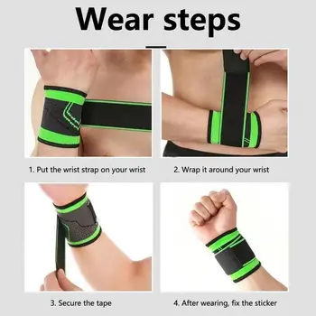 1 пара удобных, удобных в носке эластичных спортивных наручников унисекс для спортивной поддержки запястья, обертывание запястья