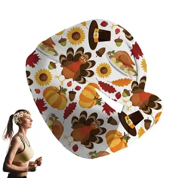 Осенние повязки на голову, Тюрбан из индейки на День Благодарения, Дышащая Эластичная повязка из тыквы с закрученными узлами, Спортивный Бег