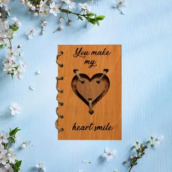 Изысканная открытка изысканного мастерства, романтическая деревянная открытка с любовью на День Святого Валентина, годовщину свадьбы для нее