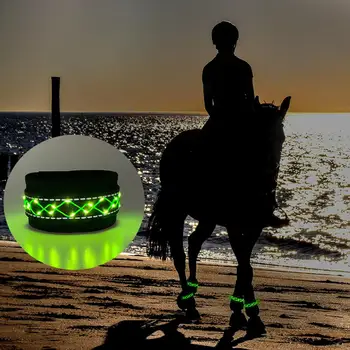 Ремень безопасности для снаряжения для верховой езды со светодиодной подсветкой, ремни для ног лошади с красочной подсветкой