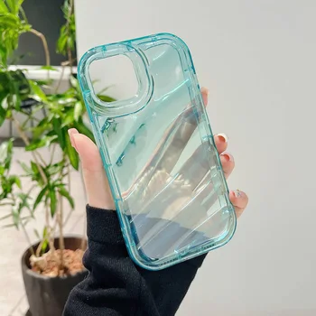 Чехол из прозрачного силикона с волнистой текстурой Soft Candy, тонкий и изящный дизайн, усовершенствованная противоударная защита для iPhone