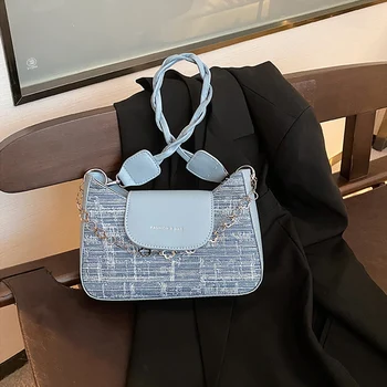 Женская винтажная холщовая сумка подмышками контрастного цвета, сумки из искусственной кожи в стиле пэчворк, Портативная женская универсальная сумка через плечо большой емкости