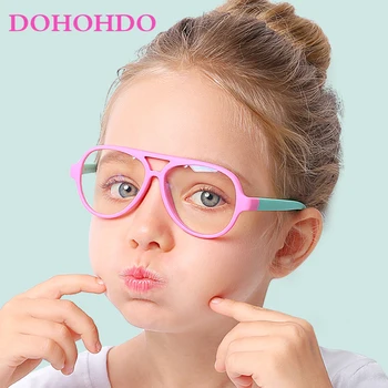 Новые детские очки с защитой от синего света, оптическая оправа для мальчиков и девочек, Компьютерные прозрачные очки, Детские Силиконовые Мягкие очки UV400