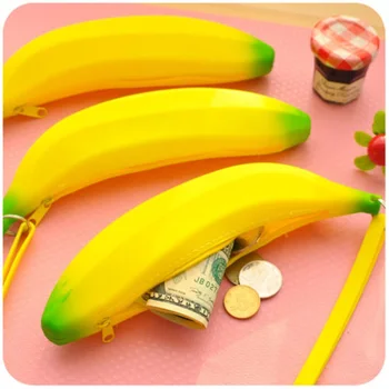 Новинка Силиконовые портативные кошельки для монет в виде желтого банана Многофункциональный пенал Кошелек Сумка Кошелек Сумка для ключей