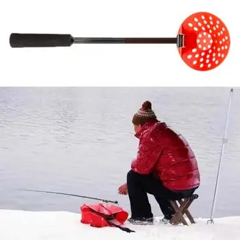 Скиммер-совок для льда, противоскользящий, морозостойкий, складной скиммер для зимней подледной рыбалки с ручкой для улицы