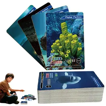 Флеш-карты с животными, 55 видов морских животных, Детские Карточные игры, 55 шт. Развивающие игрушки для дошкольного учреждения Монтессори 5-7 лет