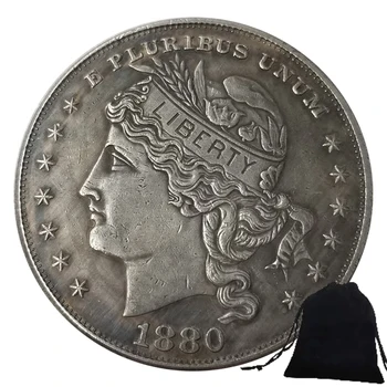 Роскошные художественные монеты US Liberty Goddess стоимостью 100 центов, забавная памятная карманная монета, памятный доллар Моргана, монета на удачу + подарочный пакет