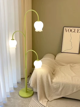 Торшер с французской лилией в кремовом стиле, современный минималистичный креативный угловой диван для гостиной, атмосферные лампы