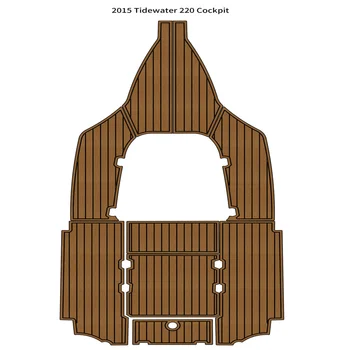 2015 Tidewater 220 Подушка для кокпита Лодка EVA Пенопласт Коврик для пола из тикового дерева самоклеящийся