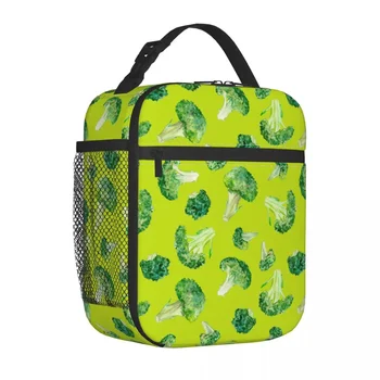 Акварельная Брокколи Красочный Товарный Пакет для ланча С изоляцией, Школьная Коробка для овощей, Портативный Модный Термоохладитель Bento Box
