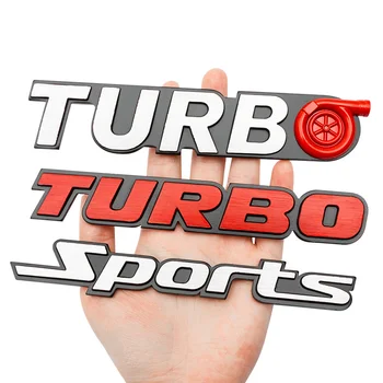 3D алюминиевый спортивный логотип Turbo, наклейки на задний багажник, значок, эмблема, автомобильные наклейки для BMW Honda Volvo Audi Volkswagen Ford Toyota