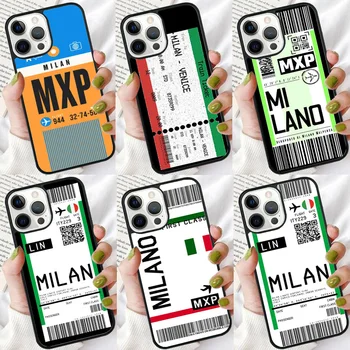 Чехол Для Телефона Milan Boarding Passport Для iphone SE2020 15 14 6 7 8 plus XR XS 11 12 13 Pro max Soft Bumper Shell Cover coque