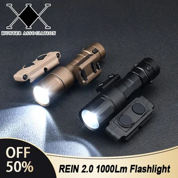 REIN 2.0 Тактический металлический 1000-люменный мощный фонарик Mini Handheld Fit 20mm Rail Охотничье Страйкбольное Оружие Scout Outdoor Light