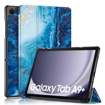 Для Samsung Galaxy Tab A9 Plus 11 Дюймов 2023 SM-X210 SM-X215 SM-X216 Trifold Магнитная Кожаная Подставка Жесткий Смарт-Чехол