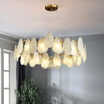 2021 Новая Современная Роскошная светодиодная люстра для гостиной Столовой Спальни Индивидуальное Дизайнерское освещение Креативная лампа из противотуманного стекла