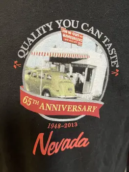 НОВЫЙ СПИСОК мужской футболки In-N-Out Burger, черная повседневная футболка из крупного хлопка 65th Anniversary Nevada